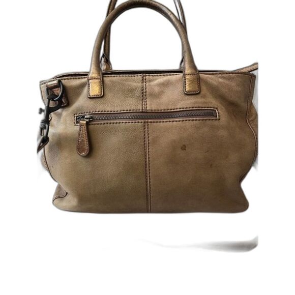 Liebeskind Berlin‎ Leather Gold Metallic Crossbody Handbag Tote Satchel - Picture 4 of 10